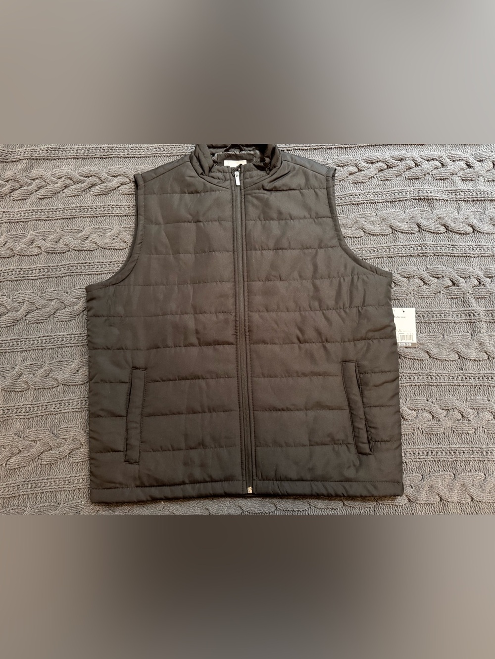 Sonoma Men’s Black Quilted Puffer Vest Large (NWT)